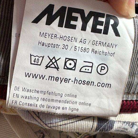 Meyer Jeans Mens Sz 35 / 31 Tan cotton blend Diego pin striped Modern Fit chino - Picture 7 of 14